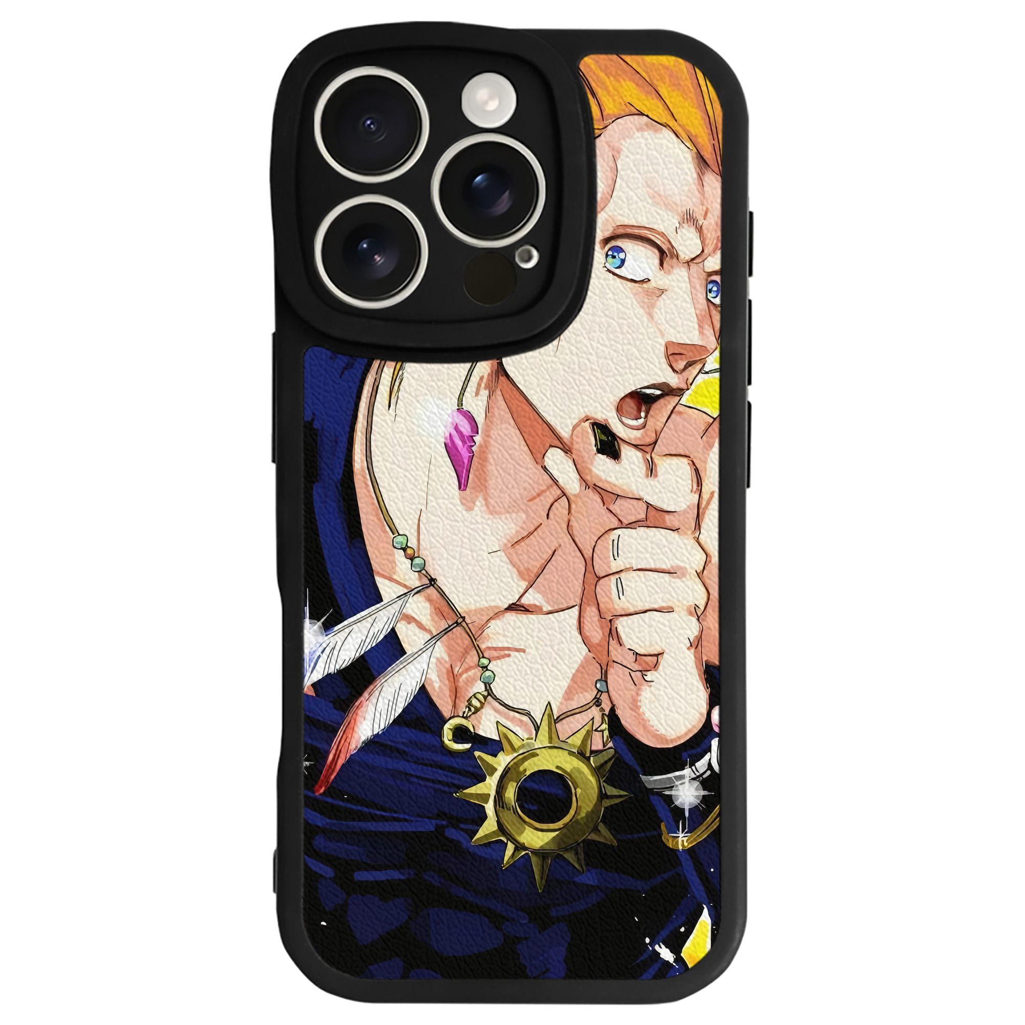 （画像用） ジョジョの奇妙な冒険 JoJo's Bizarre Adventure 【iPhone 16シリーズ対応】シリコンスマホケース（レザー調） 材質：シリコン